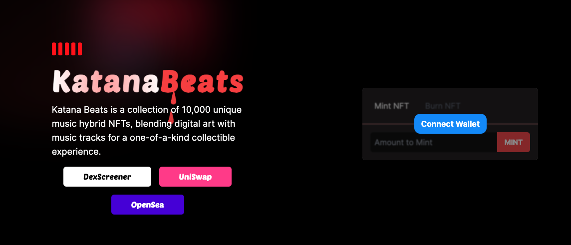 Katana Beats Homepage